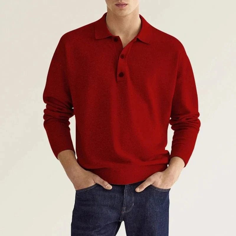 Saul - Polo shirt with Long Sleeves - Casual - Modern Style - Everyday Wear