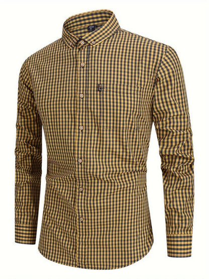 Walker - Checked Long-Sleeved Shirt - Classic - Trendy - Ideal for Autumn