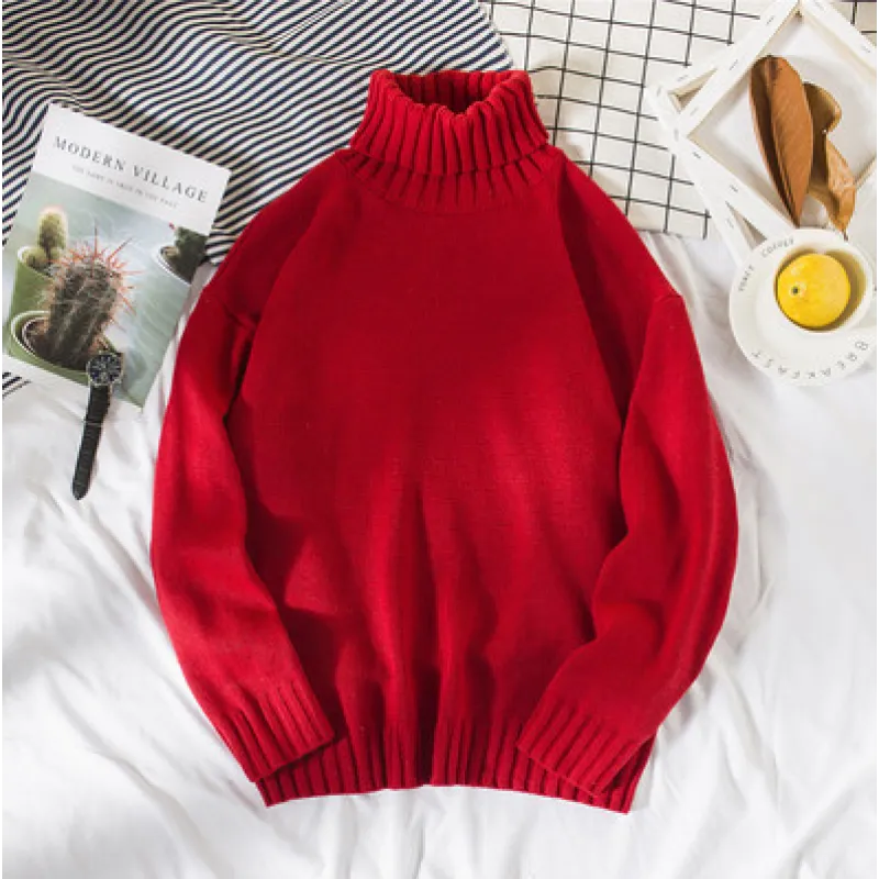 Men's Casual Loose Knitted Turtleneck Sweater | Ideal for Autumn/Winter