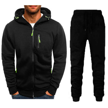 Men's Full Zip Casual Hooded Tracksuit with Jacket & Joggers Tracksuit Set | Perfect for Casual Days