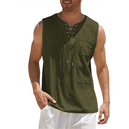 Anselm - Sleeveless Shirt - Casual - Linen - Ideal for Summer