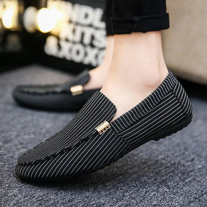 Men’s Casual Striped Loafers with Sturdy Sole | Perfect for Everyday Wear