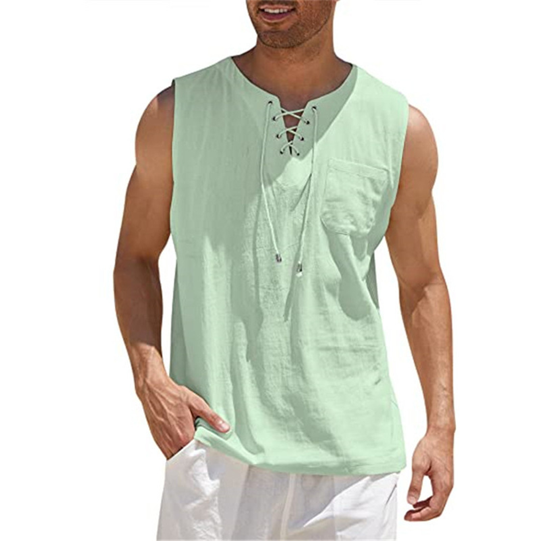 Anselm - Sleeveless Shirt - Casual - Linen - Ideal for Summer