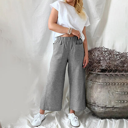 Eira - Casual Striped Trousers - Chic - Modern Style - Everyday Wear