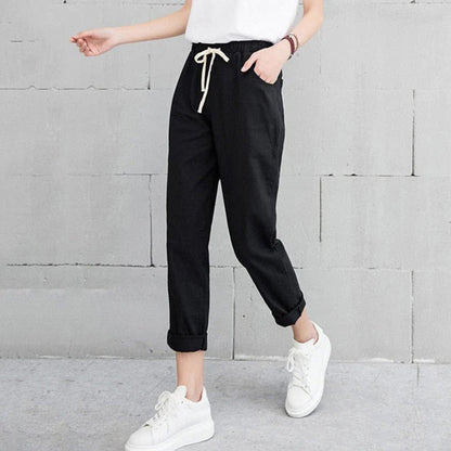 Irene - Women's Straight-Leg Trousers - Chic - High Quality Fabric - Perfect for Casual Days