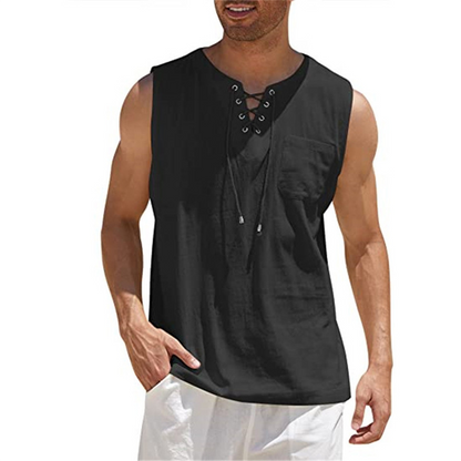 Anselm - Sleeveless Shirt - Casual - Linen - Ideal for Summer