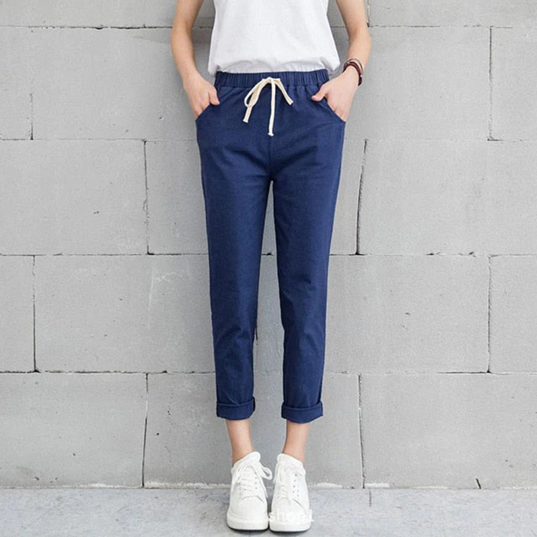 Irene - Women's Straight-Leg Trousers - Chic - High Quality Fabric - Perfect for Casual Days