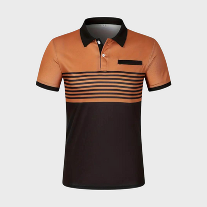 Alfred - Color Block and Stripe Polo Shirt - Casual - High Quality Timeless Style - Everyday Use