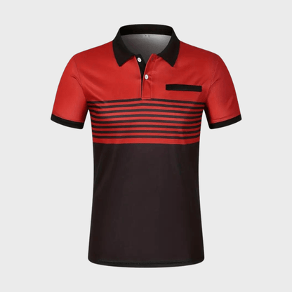 Alfred - Color Block and Stripe Polo Shirt - Casual - High Quality Timeless Style - Everyday Use