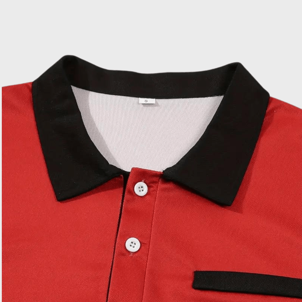 Alfred - Color Block and Stripe Polo Shirt - Casual - High Quality Timeless Style - Everyday Use