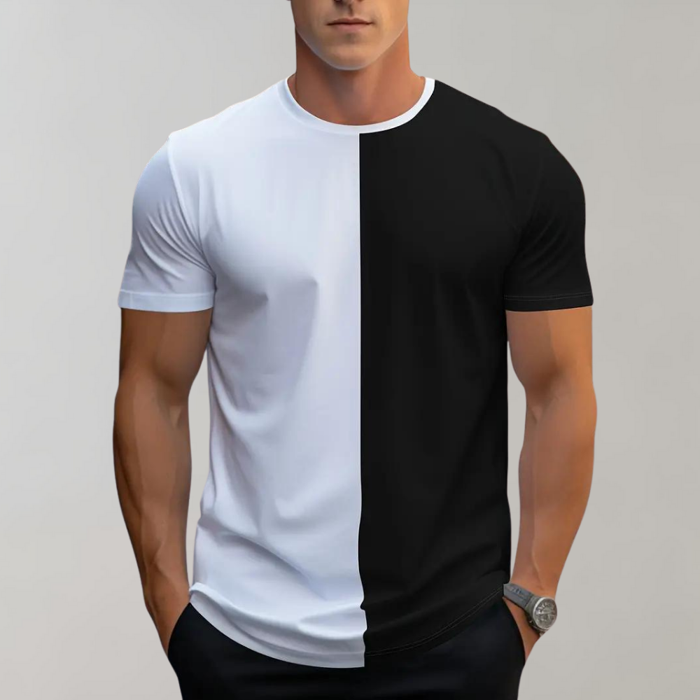 Albert - T-shirt with Color Block - Casual - Modern Style - Everyday Wear