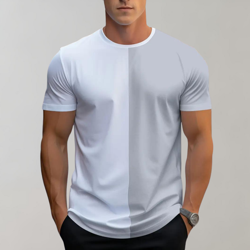 Albert - T-shirt with Color Block - Casual - Modern Style - Everyday Wear