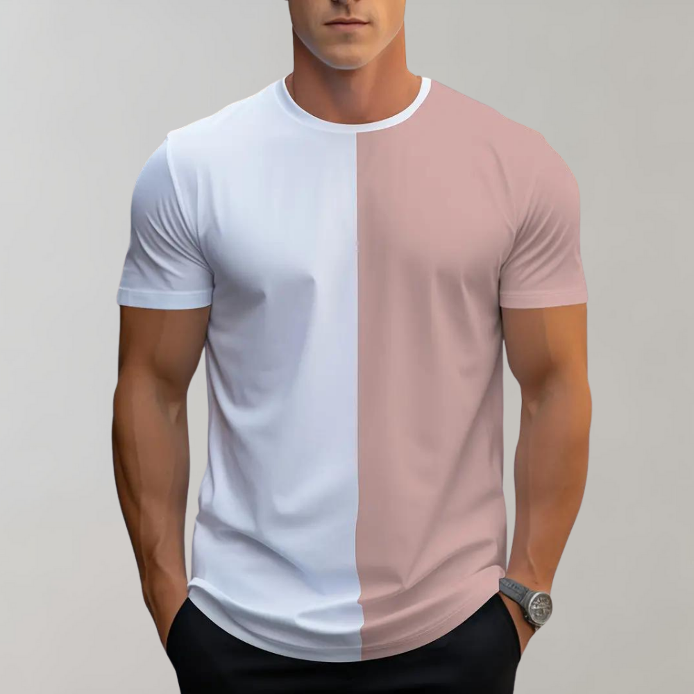 Albert - T-shirt with Color Block - Casual - Modern Style - Everyday Wear