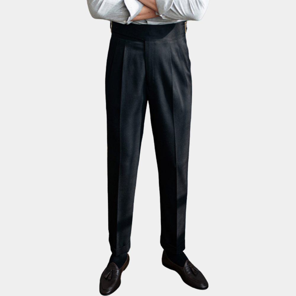 Bryce - Trousers - Classic - Black/Timeless Style Viscose Spandex/Adjustable Fit - Ideal for Business