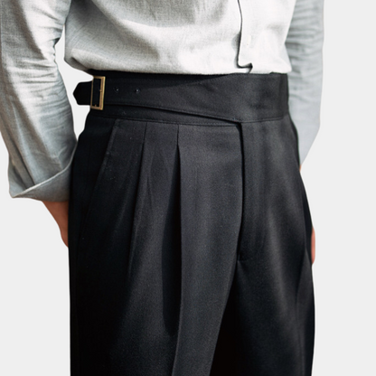 Bryce - Trousers - Classic - Black/Timeless Style Viscose Spandex/Adjustable Fit - Ideal for Business