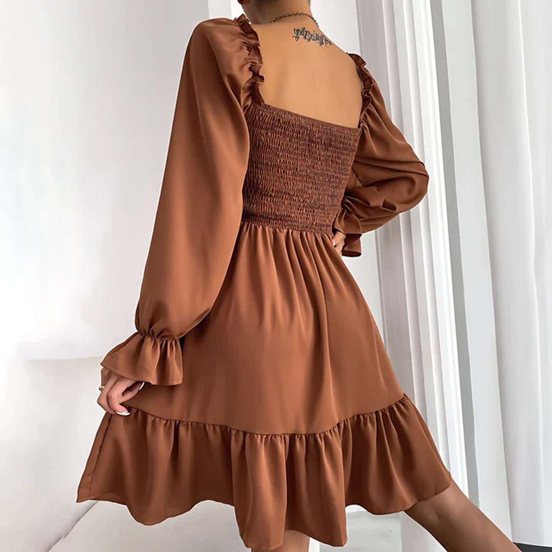 Amiyah - Ruffled Midi Dress - Chic - Timeless Style - Formal Occasions