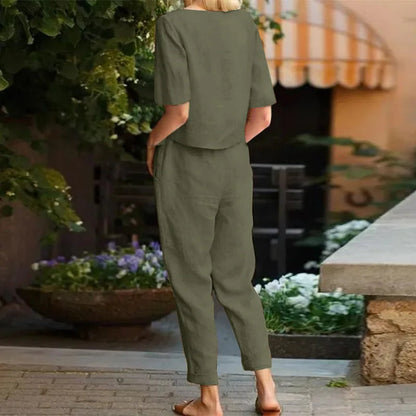 Nyvia - Breathable Summer Linen Set for Women