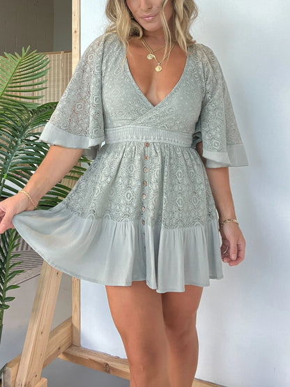 Twila - Elegant Lace Crochet Dress for Women