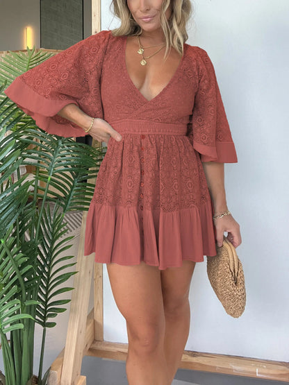 Twila - Elegant Lace Crochet Dress for Women
