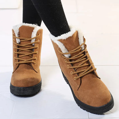 Stylish Flat Suede Ankle Boots with Wool for Women | Ideal for Winter