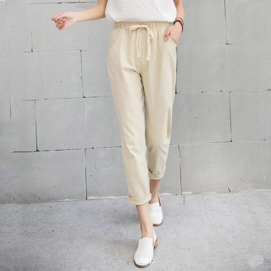 Irene - Women's Straight-Leg Trousers - Chic - High Quality Fabric - Perfect for Casual Days