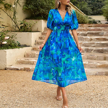 Yaelis - Elegant Printed Midi Dress for Women