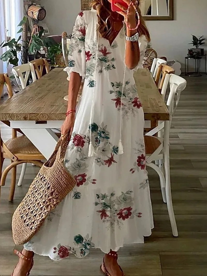 Azaria - Floral Maxi Dress for Women