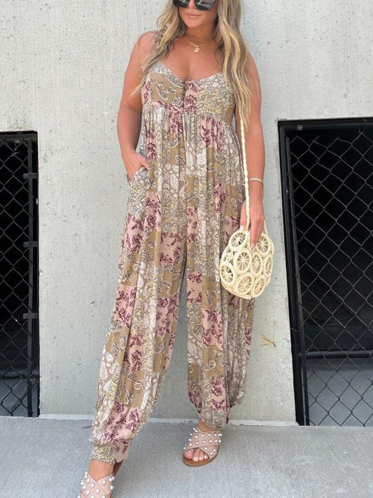 Amber - Print Loose Jumpsuit for Women