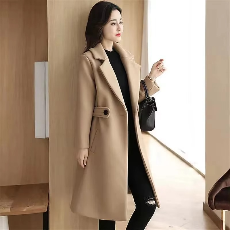 Women's Elegant Winter Coat with Belted Button Closure | Ideal for Autumn/Winter