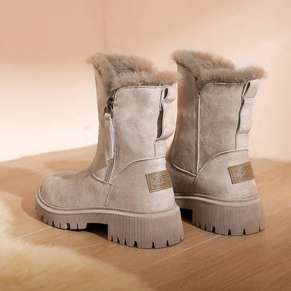 Warm Winter Boots with Zipper and Wool for Women | Ideal for Winter