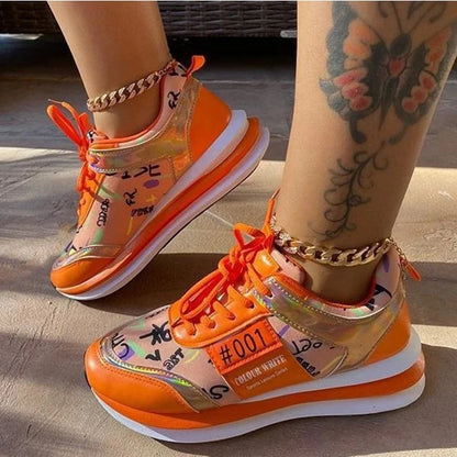 Women's Comfortable Printed Neon Sneakers | Perfect for Everyday Wear