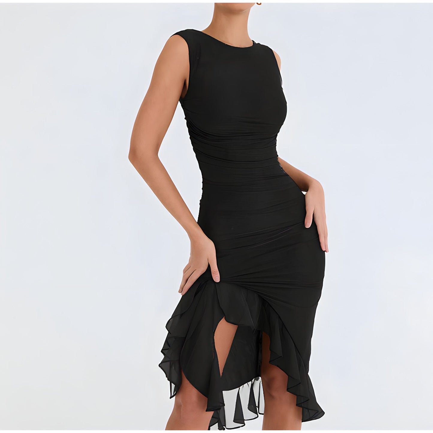 Iliana - Midi Dress With Ruffles - Chic - Modern Style - Formal Occasions