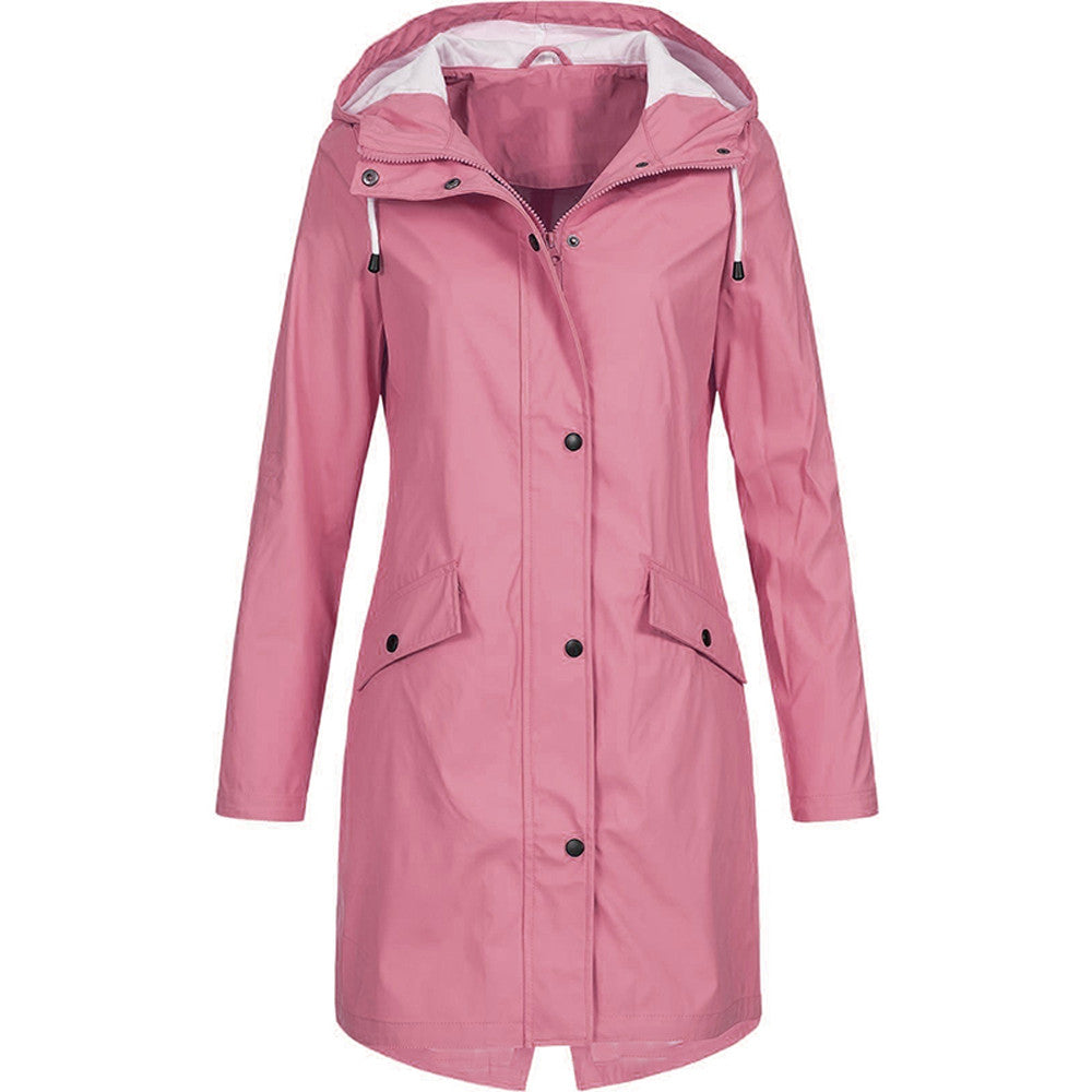 Pink rain jacket women's best sale