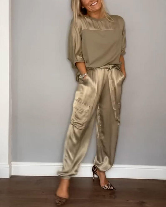 Olessa - Elegant Satin Outfit Set for Women