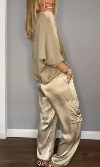 Olessa - Elegant Satin Outfit Set for Women