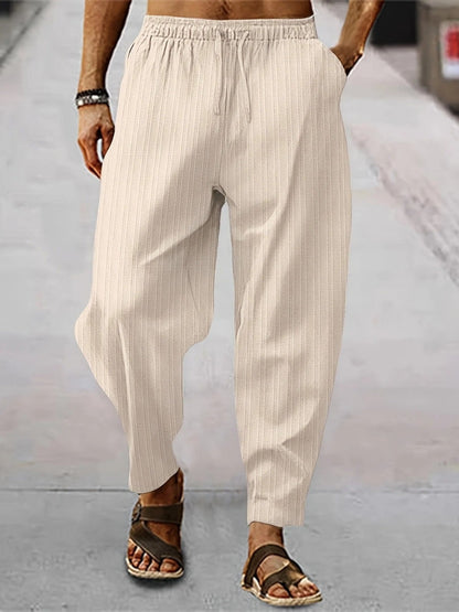 Ulric - Striped Linen Trousers - Chic - Lightweight - Perfect for Casual Days