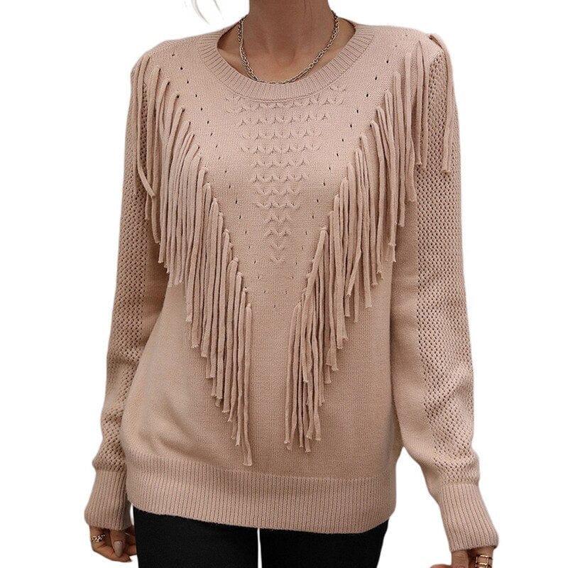 Natalie - Sweater with tassels - Chic - High-quality cotton - Ideal for autumn