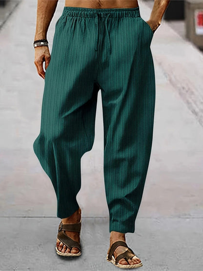 Ulric - Striped Linen Trousers - Chic - Lightweight - Perfect for Casual Days