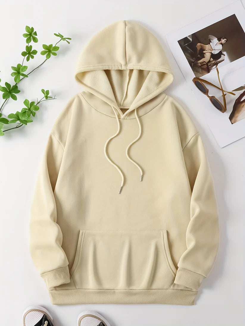 Elegant Vintage Pullover Hoodie with Backprint and Hood for Women | Perfect for Casual Days