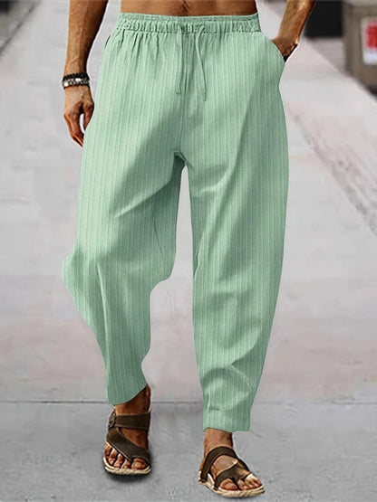 Ulric - Striped Linen Trousers - Chic - Lightweight - Perfect for Casual Days