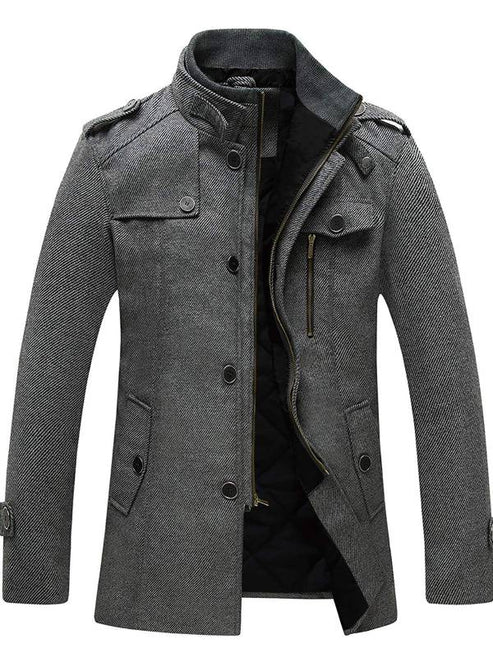 Comfortable Woolen Coat With Zipper and Buttons For Men | Ideal for Winter