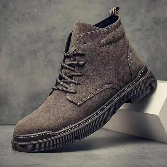 Men's Trendy Suede Chelsea Boots With Lace-Up Design | Perfect for Casual Days