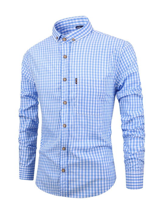 Walker - Checked Long-Sleeved Shirt - Classic - Trendy - Ideal for Autumn