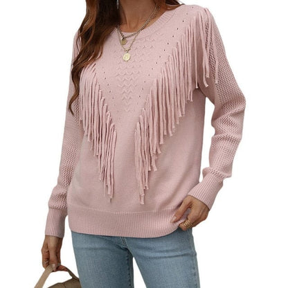 Natalie - Sweater with tassels - Chic - High-quality cotton - Ideal for autumn