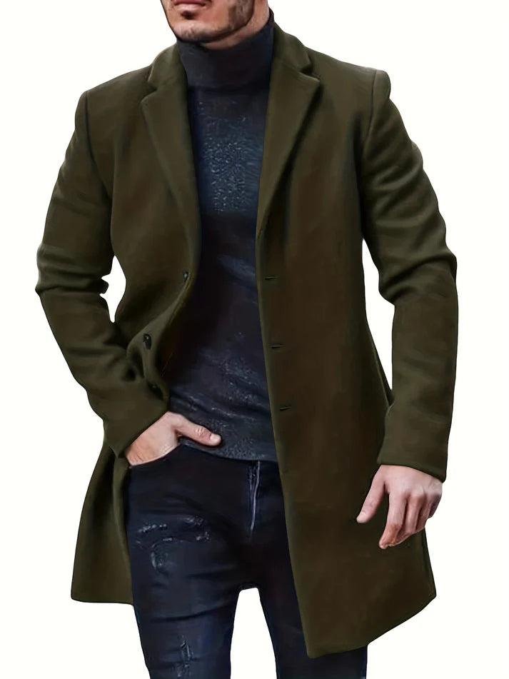 Elegant Single Breasted Winter Jacket for Men | Ideal for Winter