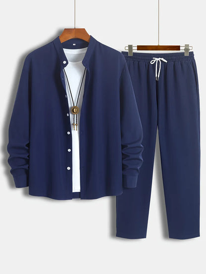 Stylish Button up Sweatshirt and Joggers Tracksuit for Men | Ideal for Winter