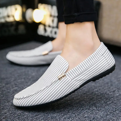 Men’s Casual Striped Loafers with Sturdy Sole | Perfect for Everyday Wear