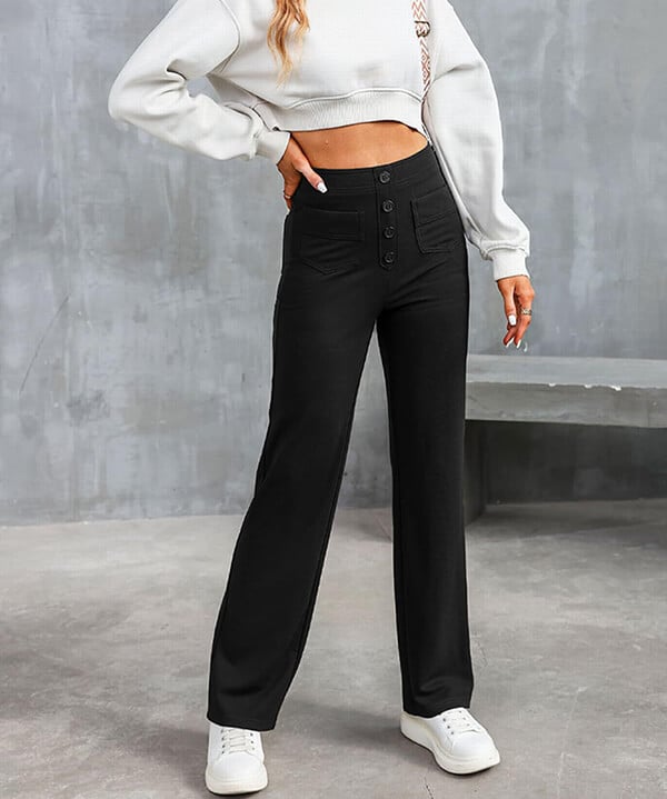 Aveline - Women's High Waist Trousers - Casual - Timeless Style - Everyday Wear