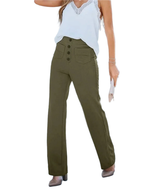 Capri - High Waist Pants - Chic/Elegant - Trendy - Perfect for Casual Days