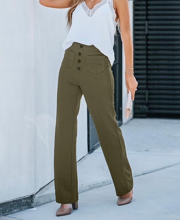 Aveline - Women's High Waist Trousers - Casual - Timeless Style - Everyday Wear